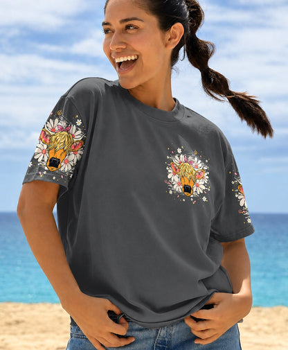 MESSY HAIR DON'T CARE COW ALL OVER PRINT - TLHG1806262