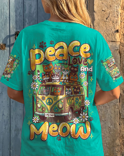 PEACE LOVE AND MEOW CATS ALL OVER PRINT - TY1906261