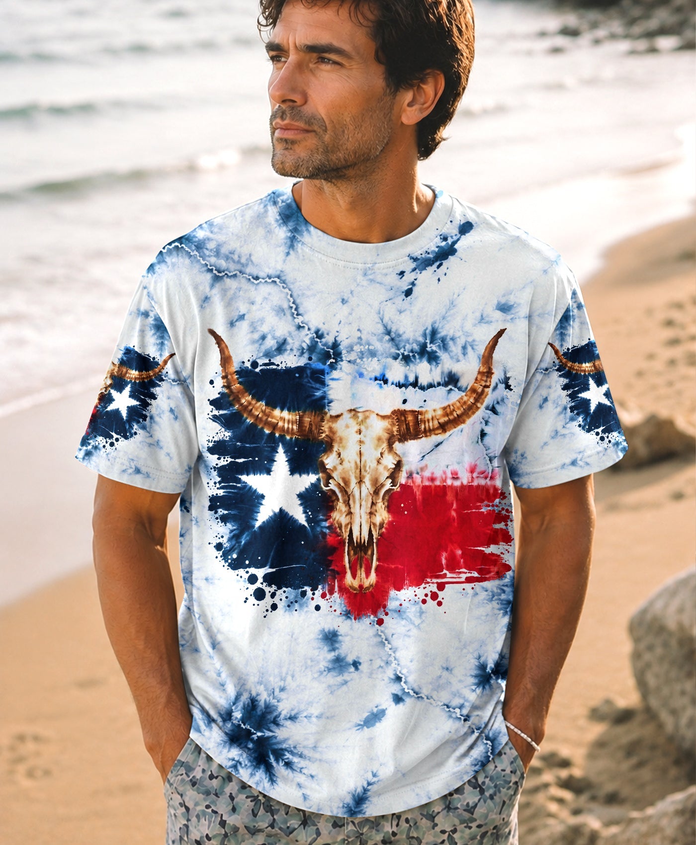 LONGHORN SKULL TEXAS ALL OVER PRINT   - TLHG2606262