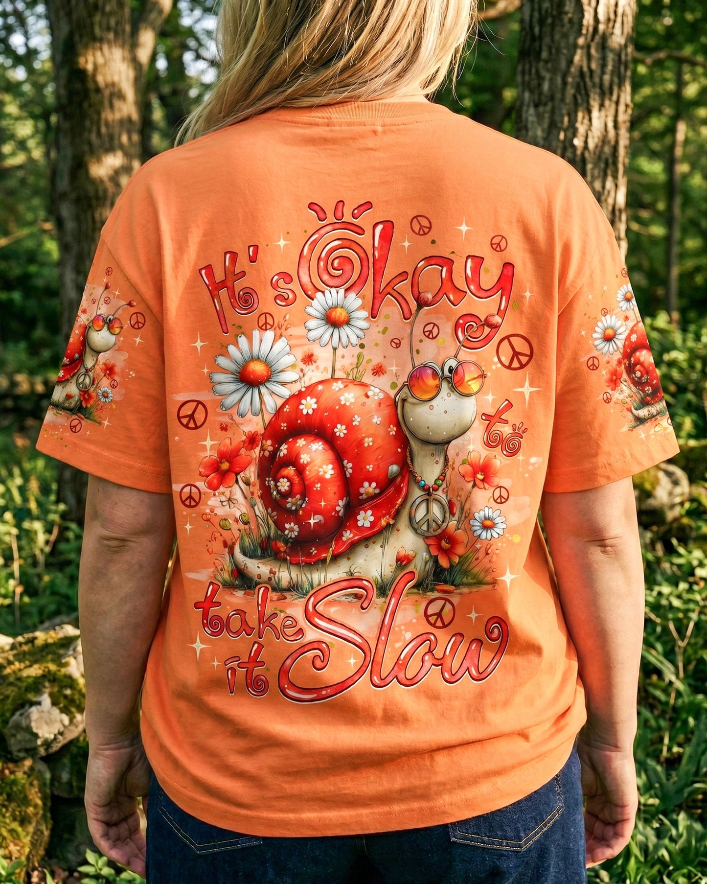 IT'S OKAY TO TAKE IT SLOW SNAIL ALL OVER PRINT - TYQY2506261