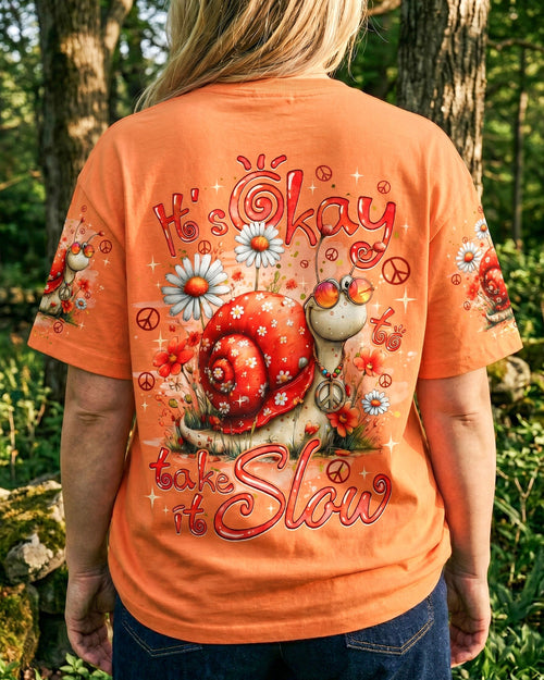 IT'S OKAY TO TAKE IT SLOW SNAIL ALL OVER PRINT - TYQY2506261