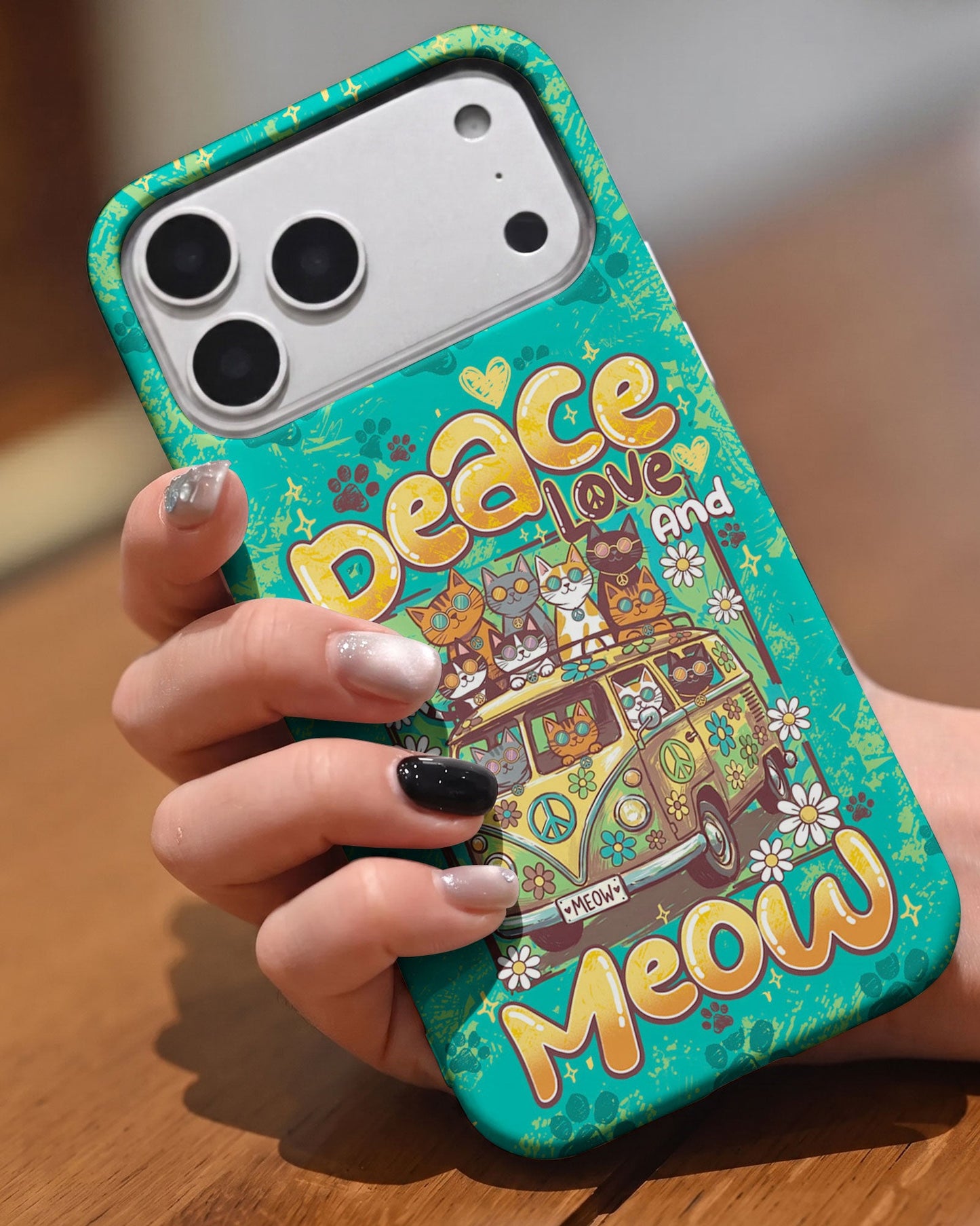 PEACE LOVE AND MEOW CATS PHONE CASE - TY0707263