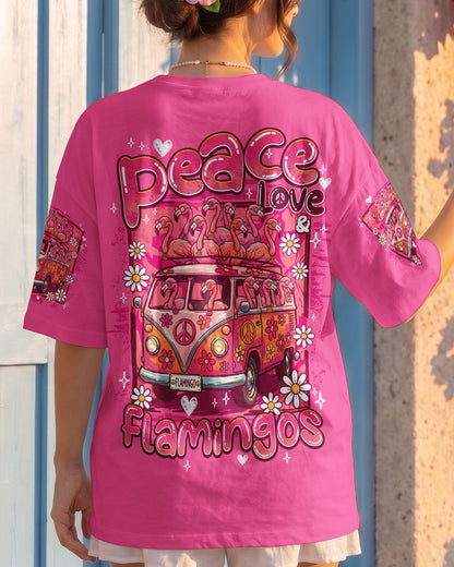 PEACE LOVE AN FLAMINGOS ALL OVER PRINT - TY0807261