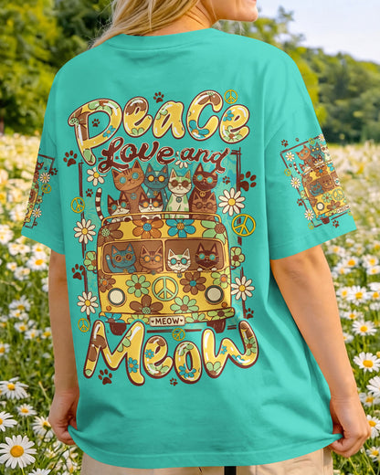 PEACE LOVE AND MEOW ALL OVER PRINT - TYQY0707263