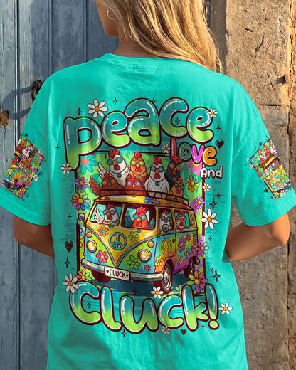 PEACE LOVE AND CLUCK CHICKENS ALL OVER PRINT - TY0907262