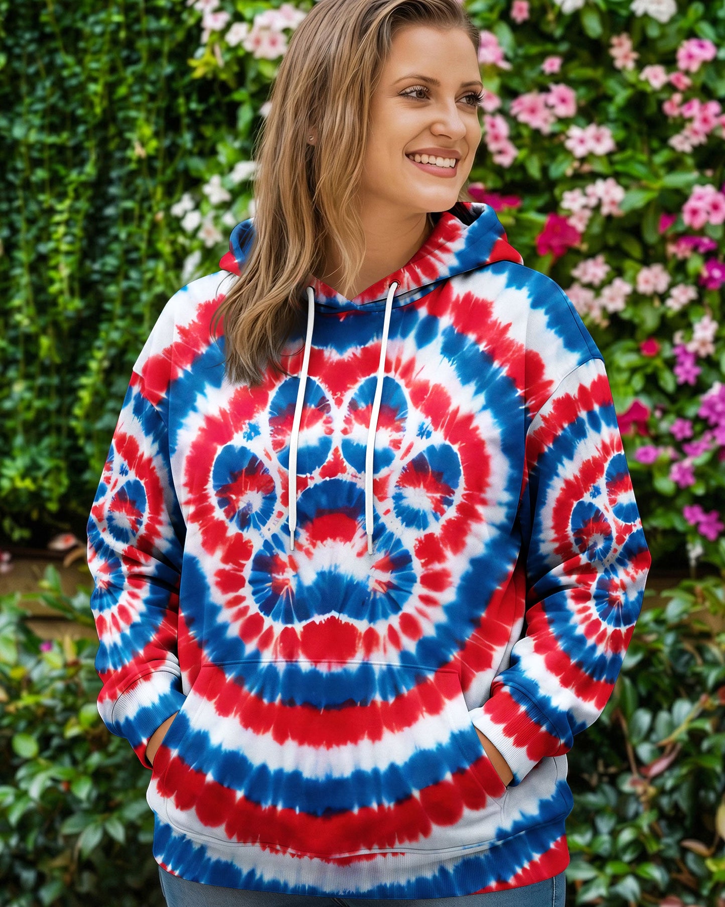RED WHITE AND BLUE PAW ALL OVER PRINT - TYQY0104261