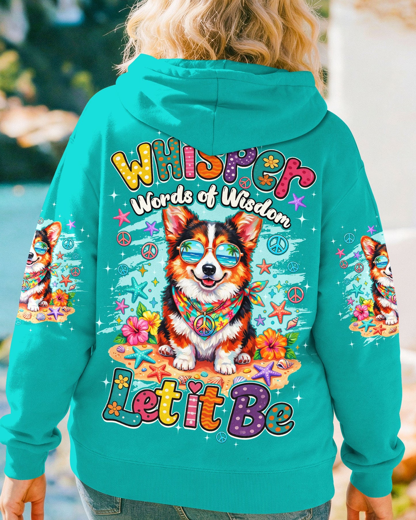 WHISPER WORDS OF WISDOM LET IT BE CORGI BEACH DOG ALL OVER PRINT - TYQY0405261