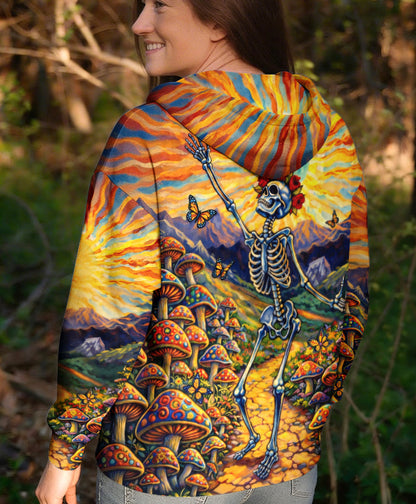 JOYFUL SKELETON SKULL HIPPIE ALL OVER PRINT  - TLHG2004263