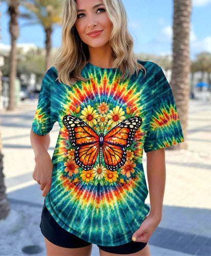 JUST BREATHE BUTTERFLY FLORAL SWIRL ALL OVER PRINT - TLHG0704262