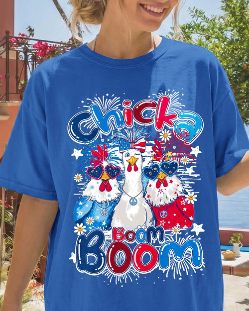 CHICKA BOOM BOOM HIPPIE CHICKEN COTTON SHIRT - TY0506261