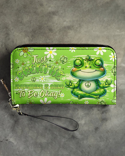 JUST BREATHE FROG ZIPPER LEATHER WALLET - TYQY1304263