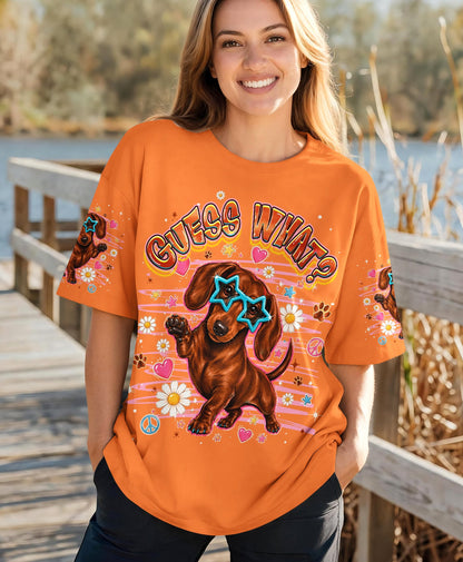 GUESS WHAT DACHSHUND DOG FUNNY ALL OVER PRINT - TLHG2505261