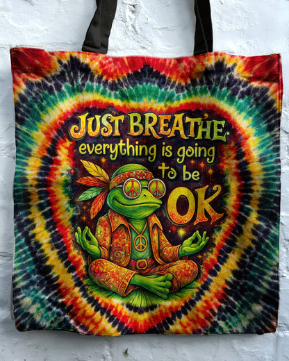 JUST BREATHE FROG SWIRL TOTE BAG - KMTM2604261