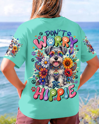 DON'T WORRY BE HIPPIE SCHNAUZER DOG ALL OVER PRINT - TYQY0605261