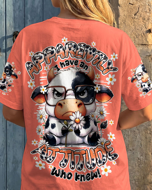 APPARENTLY I HAVE AN ATTITUDE WHO KNEW COW ALL OVER PRINT - TY0206261