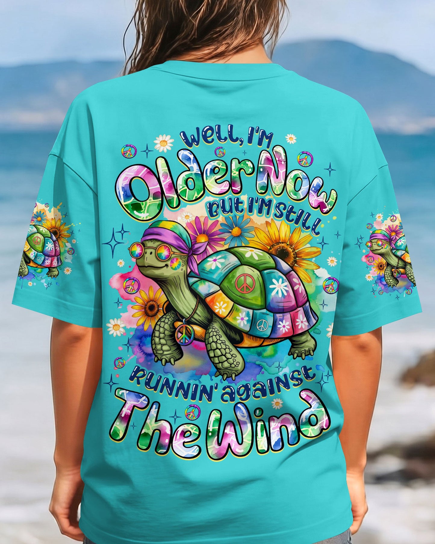 RUNNING AGAINST THE WIND TURTLE ALL OVER PRINT - TYQY2505263