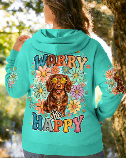 DON'T WORRY BE HAPPY DACHSHUND ALL OVER PRINT - TYQY1004261