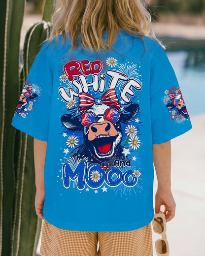 RED WHITE AND MOOO COW KIDS ALL OVER PRINT - TY0806261