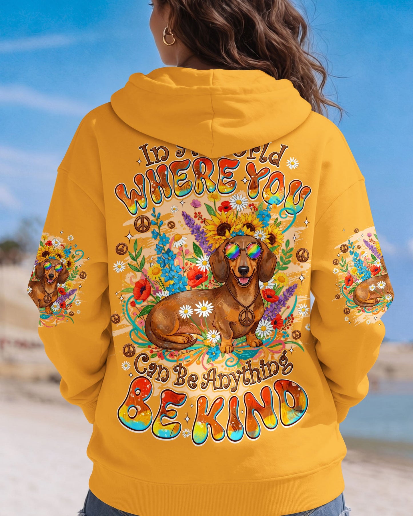 IN A WORLD WHERE YOU CAN BE ANYTHING BE KIND DACHSHUND ALL OVER PRINT - TYQY1104261