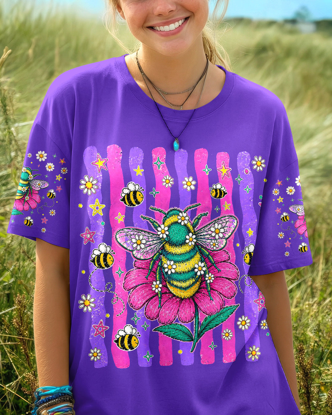 STAY KIND BLOOM WILD BEE ALL OVER PRINT - TLHG0705263