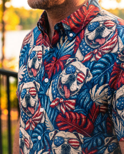 AMERICAN BULLDOG BUTTON-DOWN COLLAR SHIRT - KMTM0206261