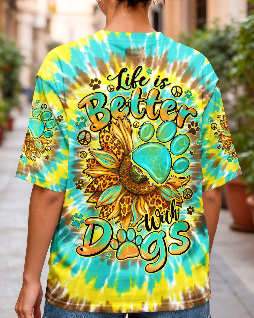 LIFE IS BETTER WITH DOGS ALL OVER PRINT - TYQY0805262