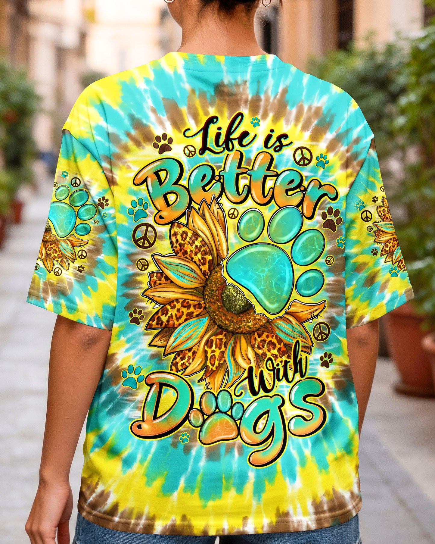 LIFE IS BETTER WITH DOGS ALL OVER PRINT - TYQY0805262