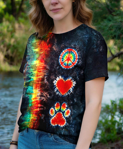 PEACE LOVE PAW PRINT ALL OVER PRINT - TLHG1505261