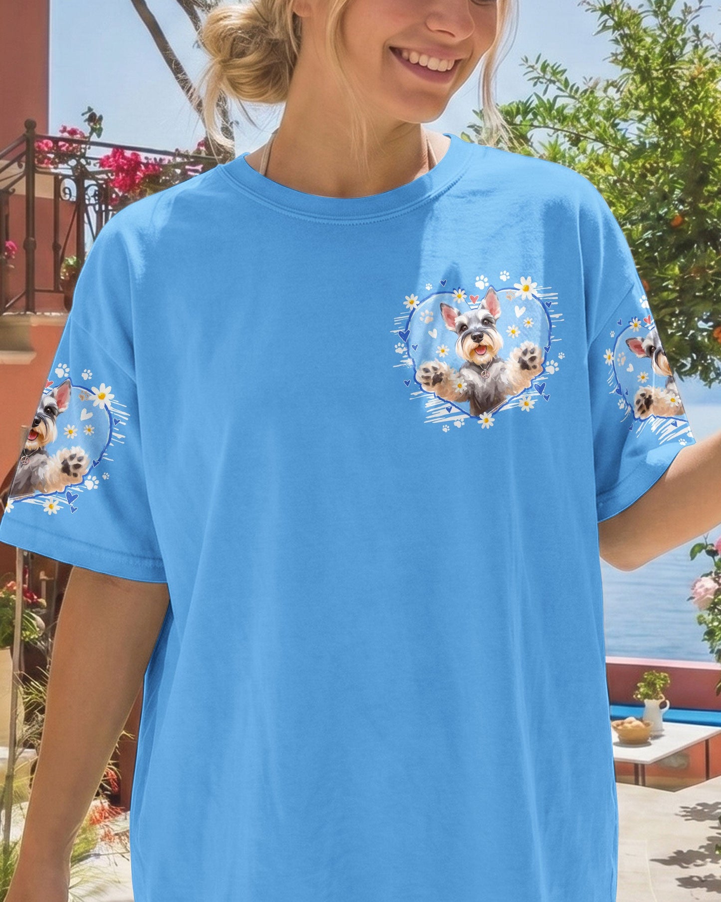 MY SHADOW HAS FOUR LEGS AND A TAIL SCHNAUZER DOG ALL OVER PRINT - TY2005261
