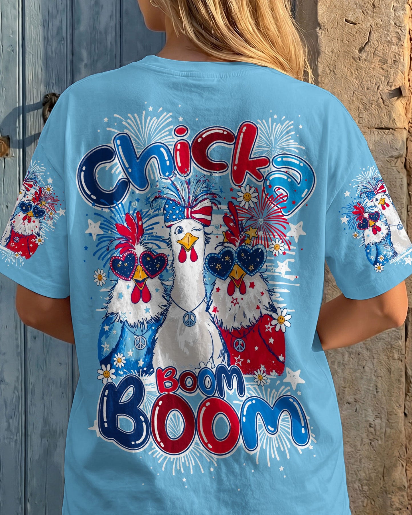 CHICKA BOOM BOOM HIPPIE CHICKEN ALL OVER PRINT - TY2105261