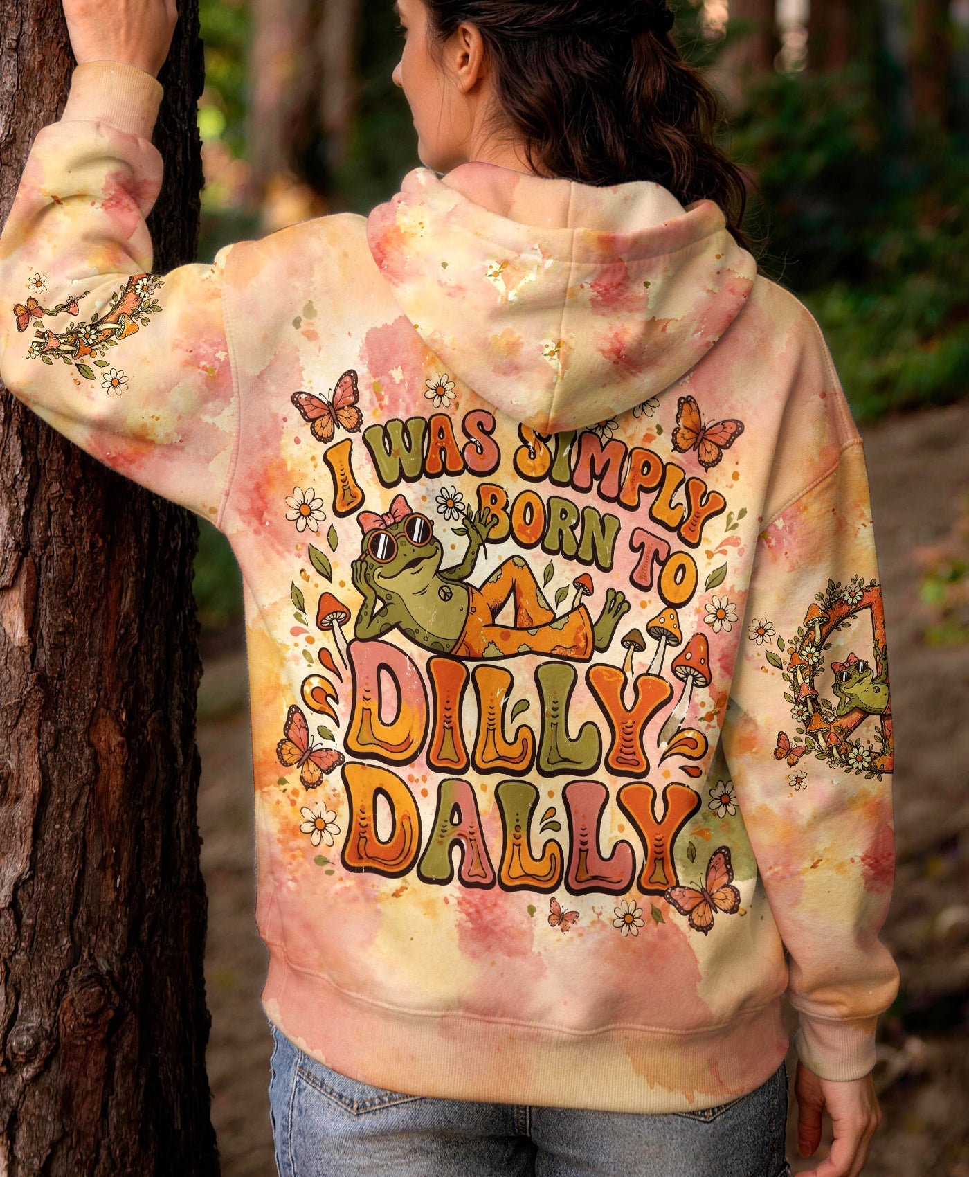 I WAS SIMPLY BORN TO DILLY DALLY FROG ALL OVER PRINT  - TLHG2804261
