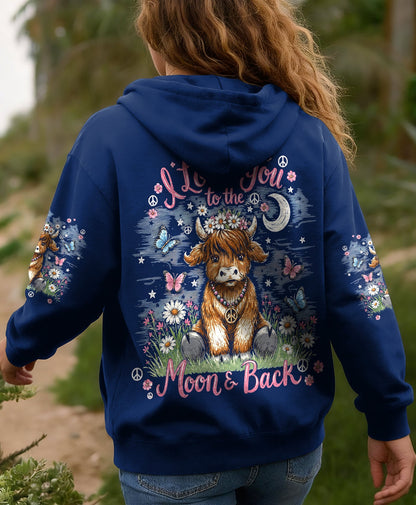 I LOVE YOU TO THE MOON AND BACK COW ALL OVER PRINT - TLHG2805261
