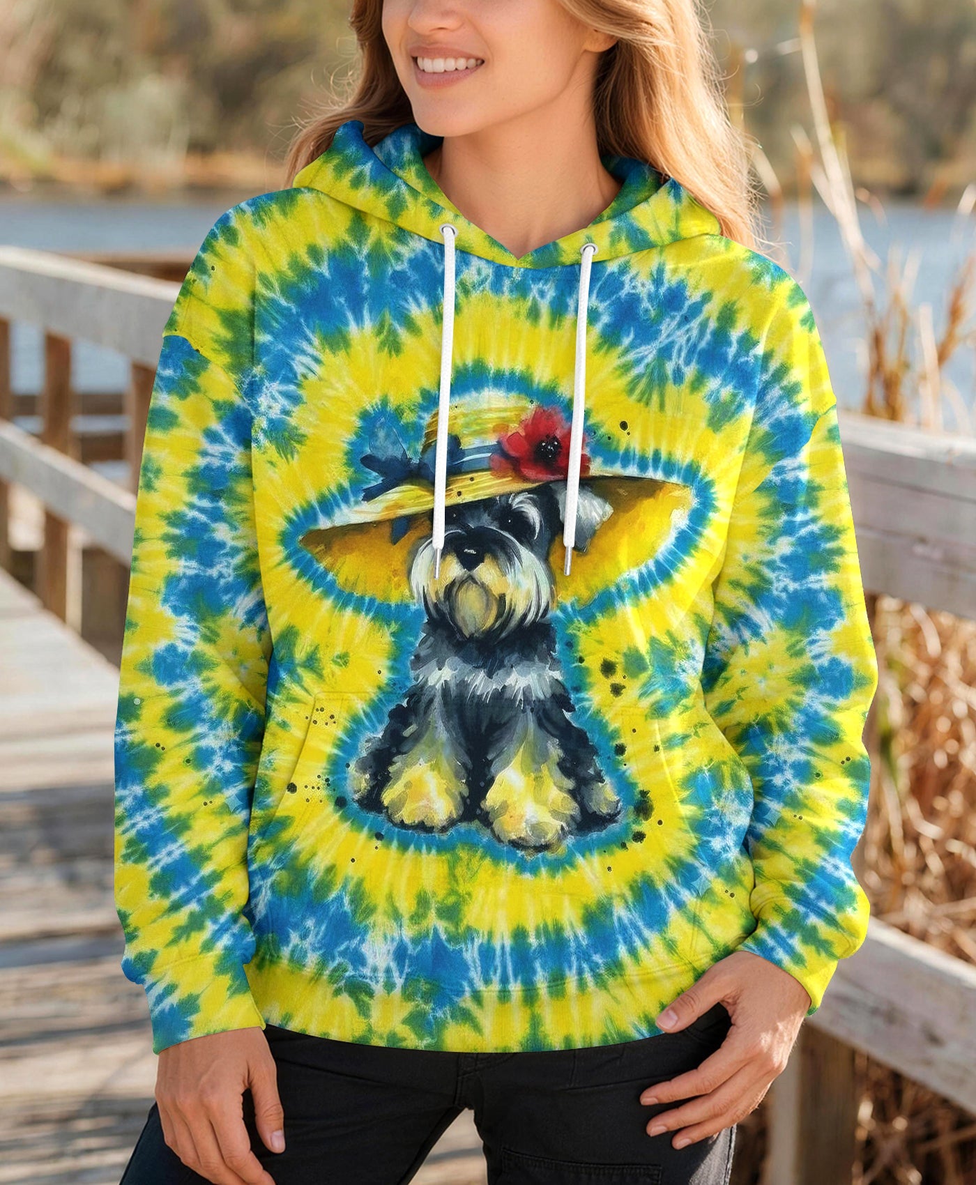 SCHNAUZER DOG YELLOW PATTERN ALL OVER PRINT - TLHG2905263