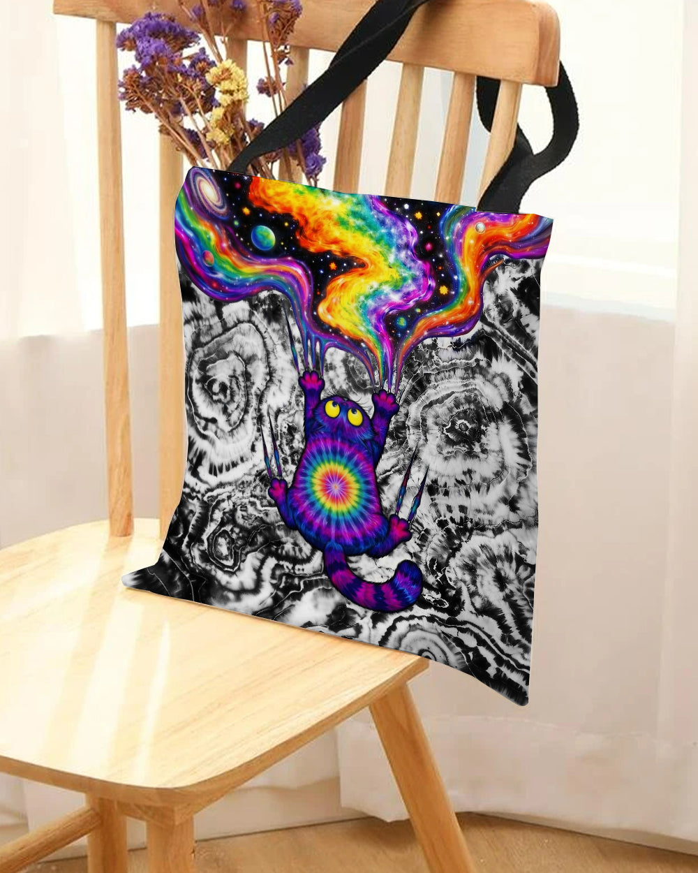 SCRATCHING CAT GALAXY TOTE BAG- KMTM1004263