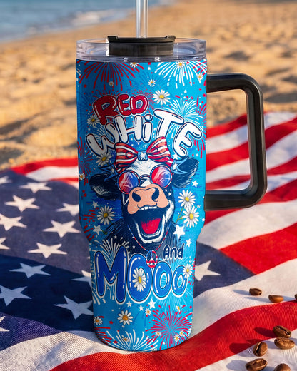 RED WHITE AND MOOO COW TUMBLER - TY1306263