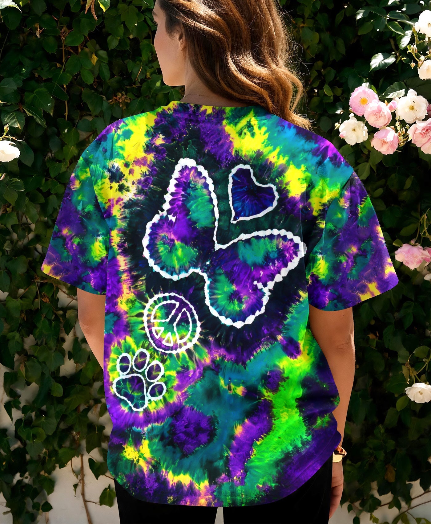COSMIC BUTTERFLY PEACE LOVE PAW BURST ALL OVER PRINT - TLHG1506261