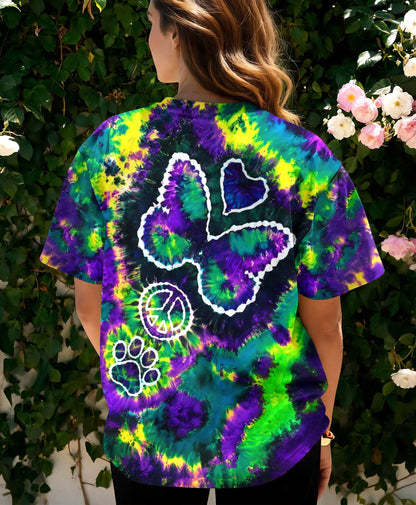 COSMIC BUTTERFLY PEACE LOVE PAW BURST ALL OVER PRINT - TLHG1506261