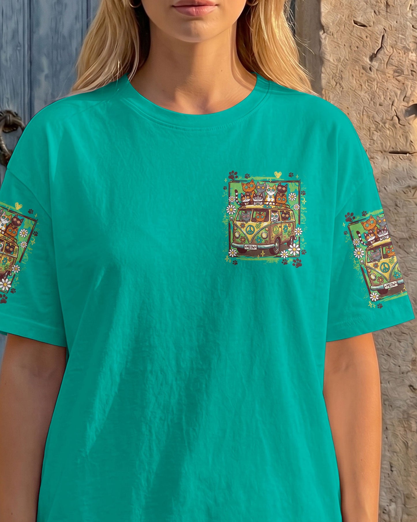 PEACE LOVE AND MEOW CATS ALL OVER PRINT - TY1906261