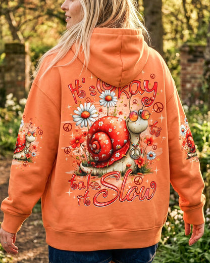 IT'S OKAY TO TAKE IT SLOW SNAIL ALL OVER PRINT - TYQY2506261
