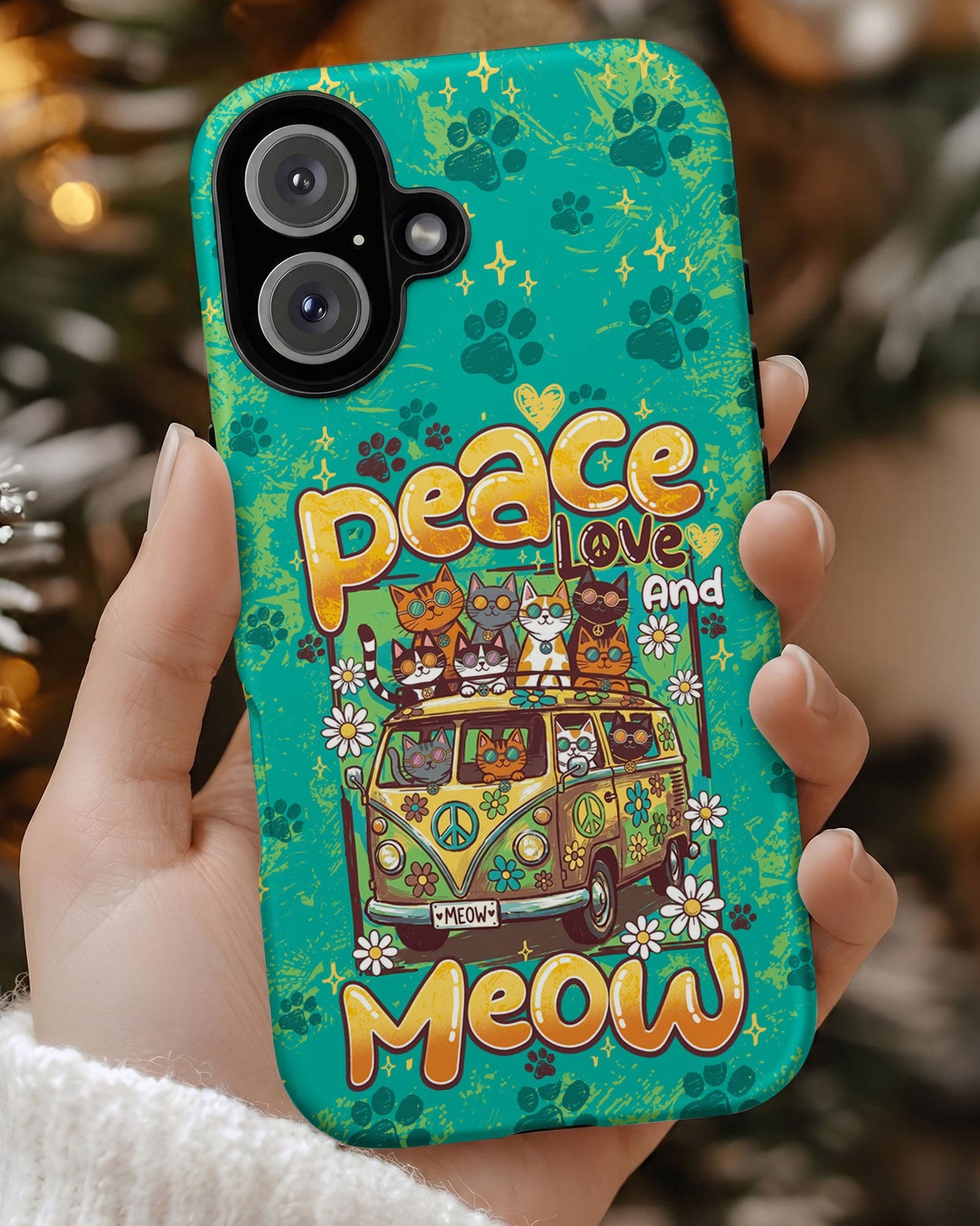 PEACE LOVE AND MEOW CATS PHONE CASE - TY0707263