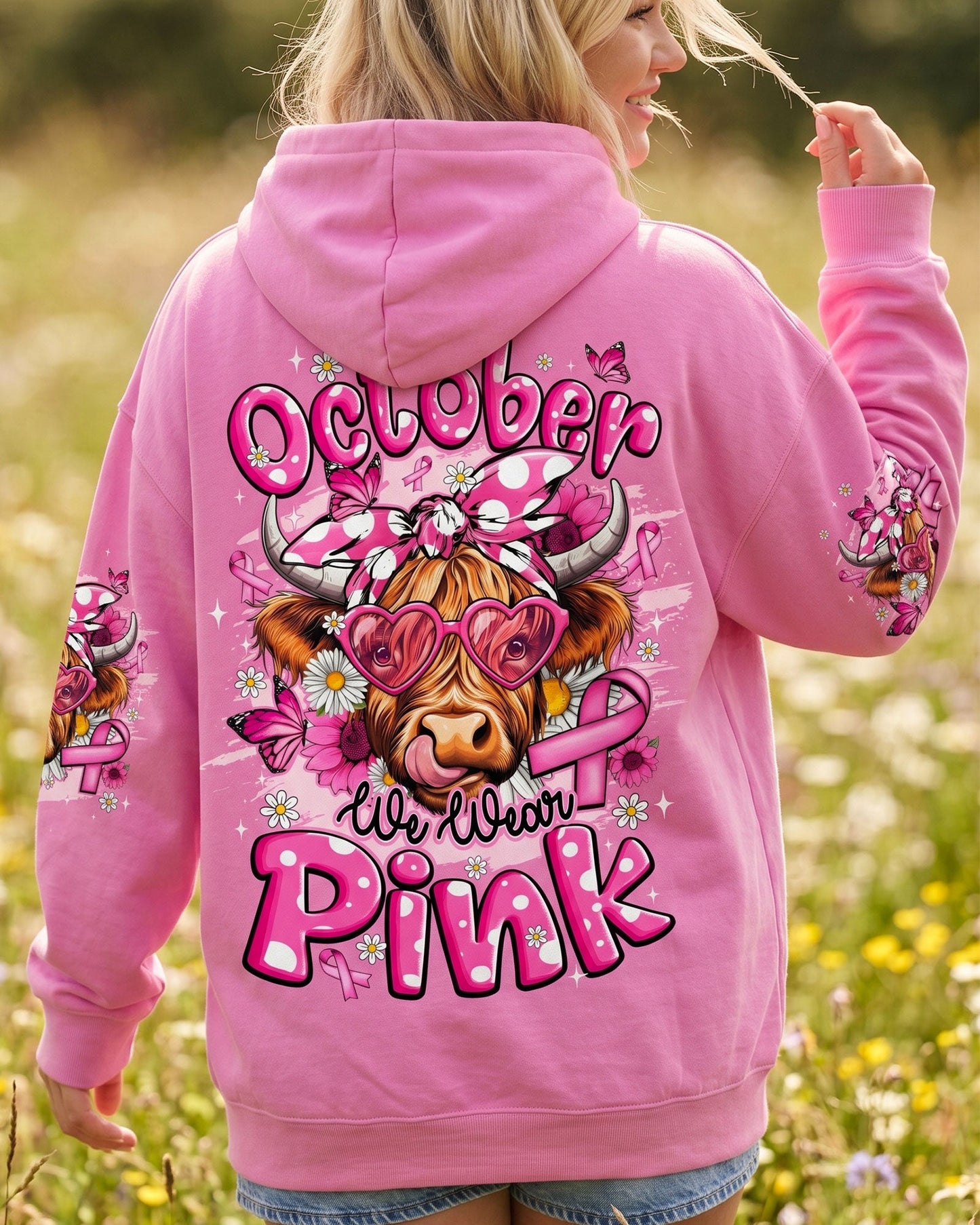 IN OCTOBER WE WEAR PINK COW BREAST CANCER AWARENESS ALL OVER PRINT - TYQY2906261