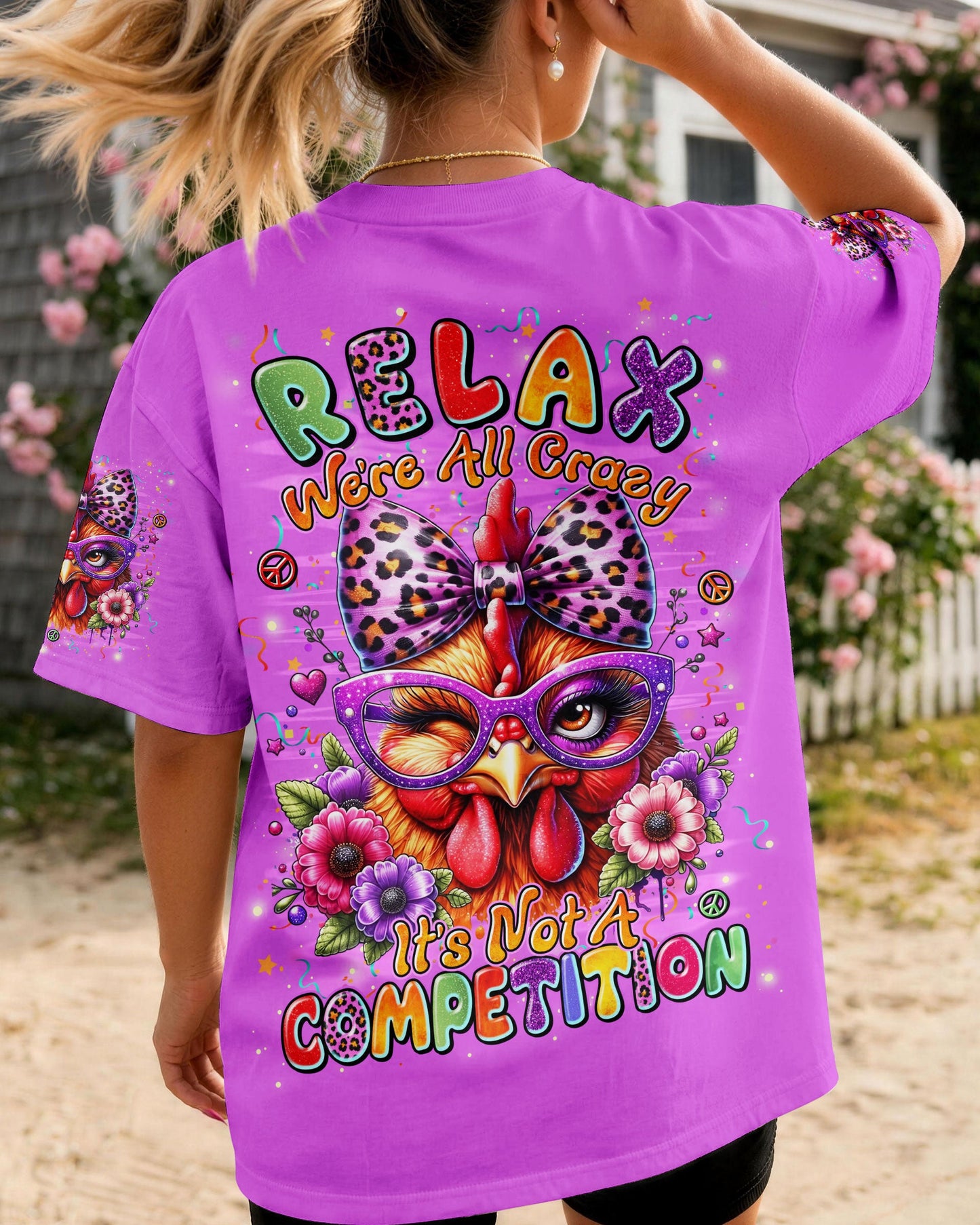 RELAX WE'RE ALL CRAZY CHICKEN ALL OVER PRINT - TYLN2906263