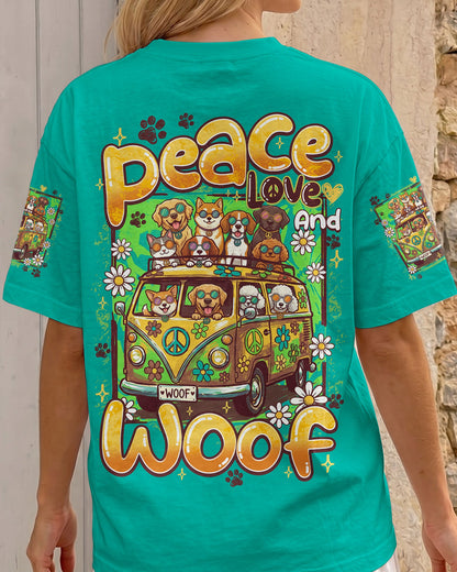 PEACE LOVE AND WOOF ALL OVER PRINT - TY0707261