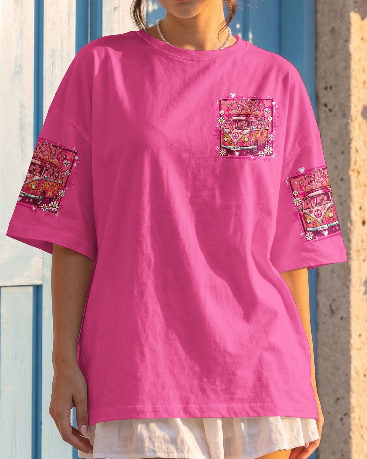 PEACE LOVE AN FLAMINGOS ALL OVER PRINT - TY0807261