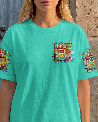 PEACE LOVE AND CLUCK CHICKENS ALL OVER PRINT - TY0907262