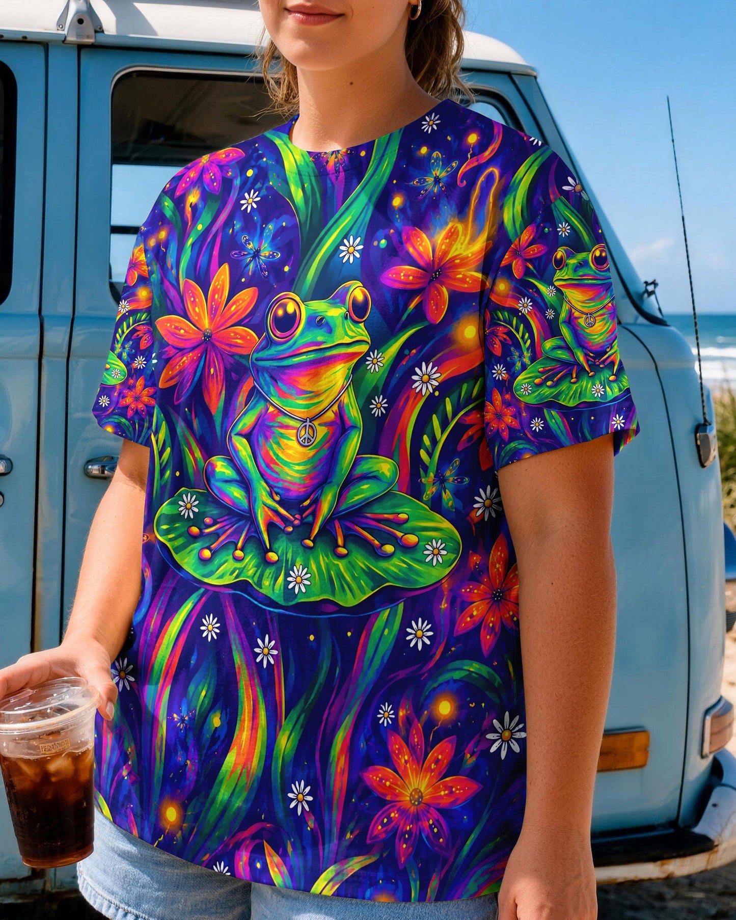BE YOU THE WORLD WILL ADJUST FROG ALL OVER PRINT - TYLN0506261