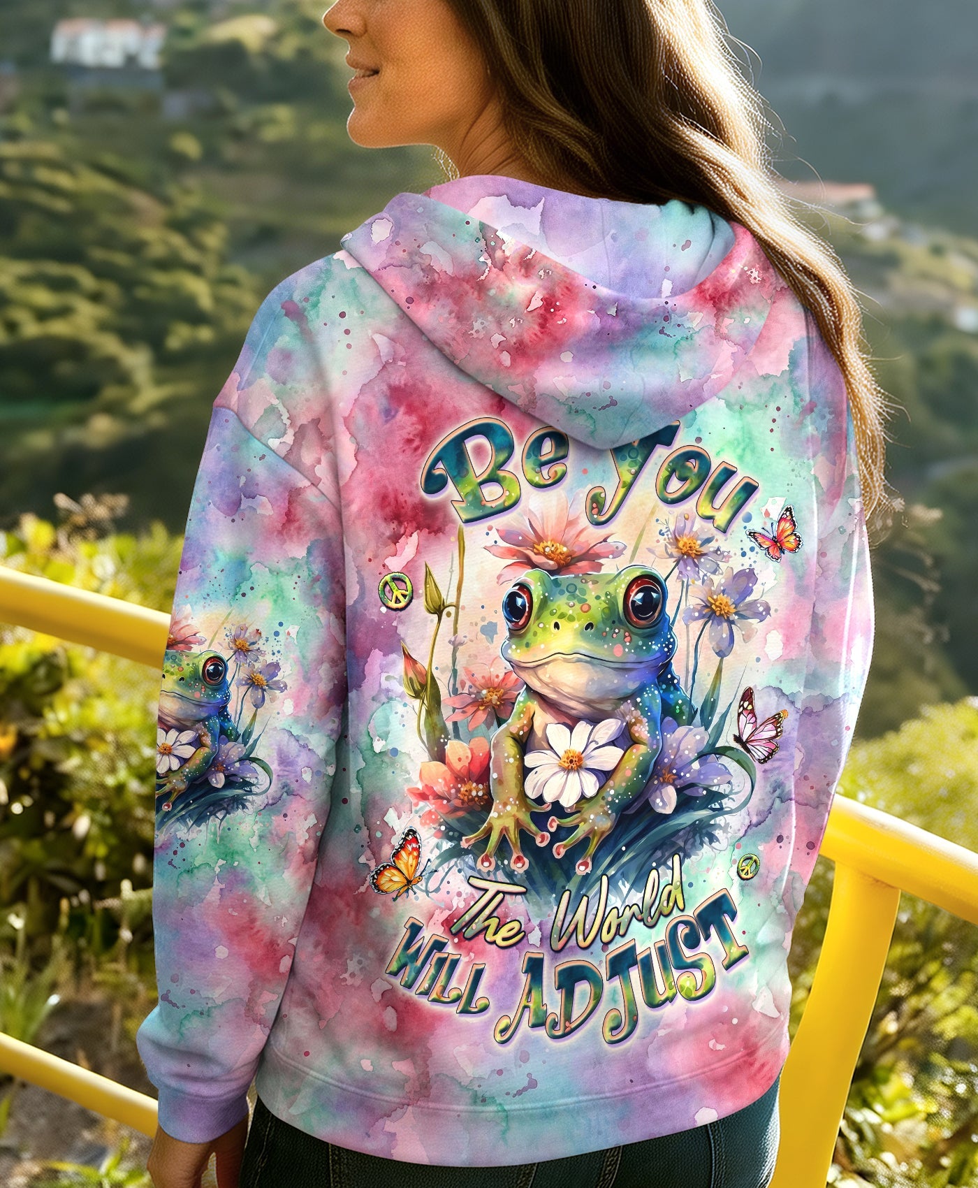 BE YOU THE WORLD WILL ADJUST FROG ALL OVER PRINT - TLHG2605262