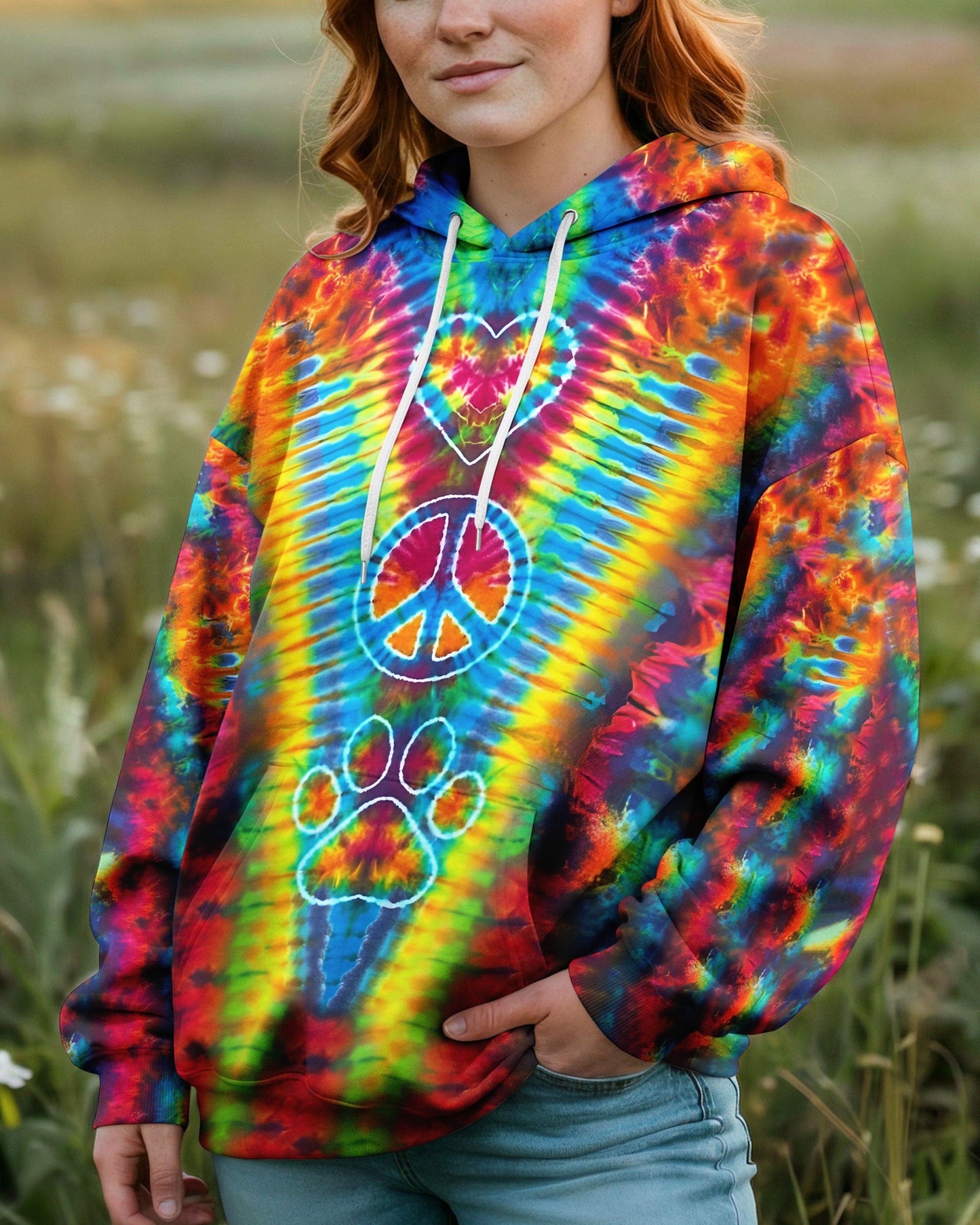 PEACE HEART PAW COLORFUL ALL OVER PRINT - TYLN1404262