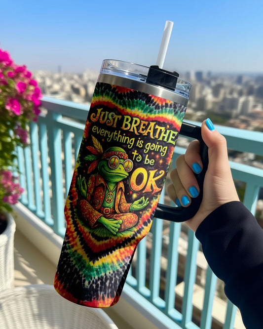 JUST BREATHE FROG SWIRL TUMBLER - KMTM2604262