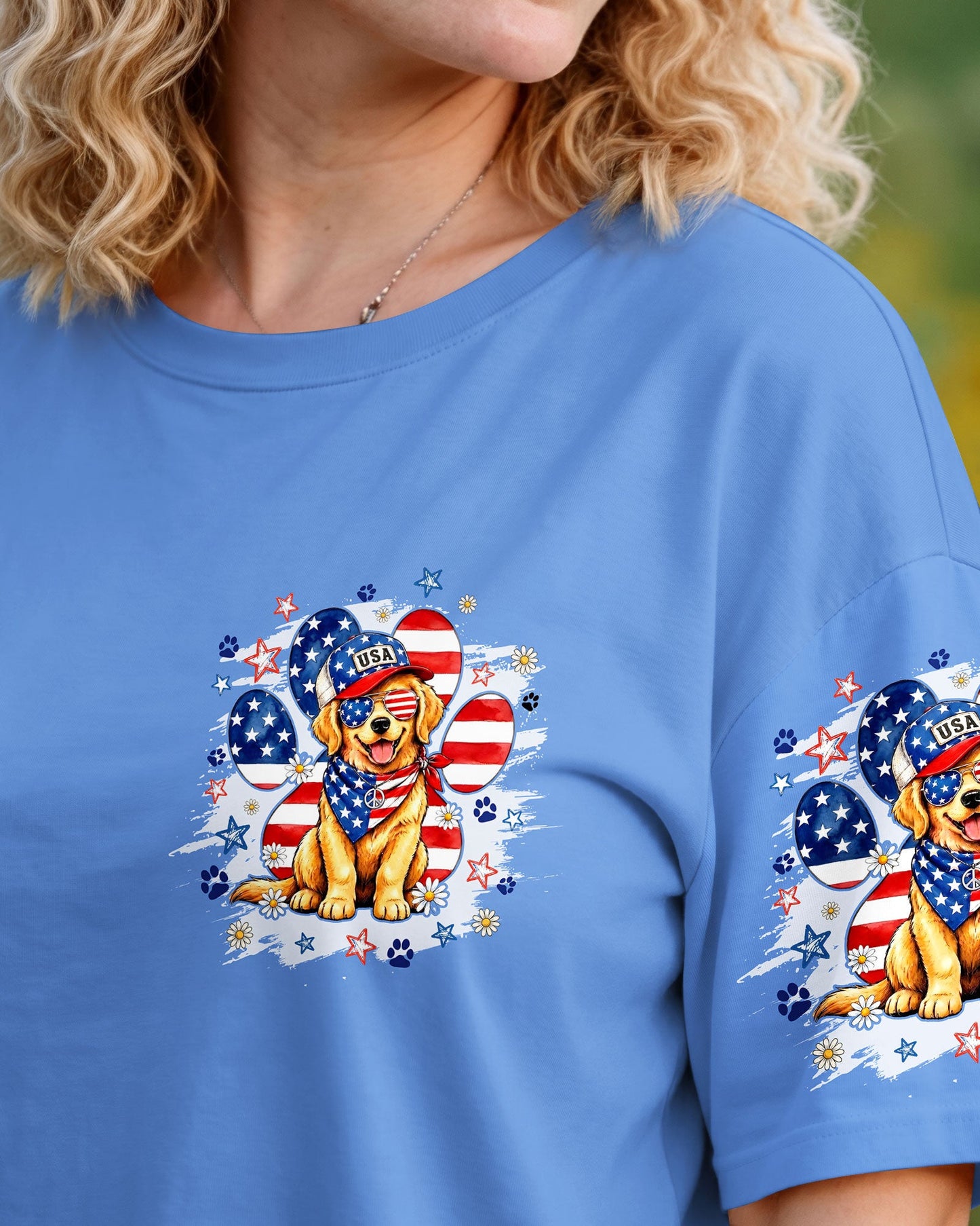 LIBERTY LOYALTY AND LOVE GOLDEN RETRIEVER DOG ALL OVER PRINT - TYQY2205262